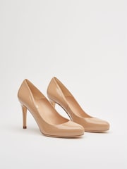 LK Bennett Nude Stila Patent Leather Round Toe Courts - Image 1 of 3