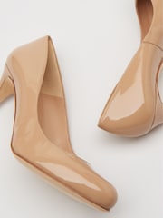 LK Bennett Nude Stila Patent Leather Round Toe Courts - Image 2 of 3
