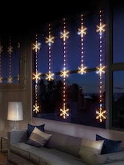 White Snowflake Curtain Flashing Christmas Line Lights - Image 1 of 2