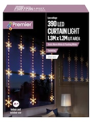 White Snowflake Curtain Flashing Christmas Line Lights - Image 2 of 2