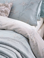 Laura Ashley Set of 2 Duck Egg Blue Pussy Willow 100% Cotton Pillowcases - Image 2 of 3