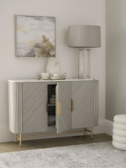 Light Grey Valencia Marble Mango Wood Slim Sideboard - Image 2 of 10