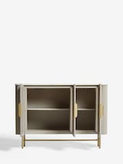 Light Grey Valencia Marble Mango Wood Slim Sideboard - Image 5 of 10