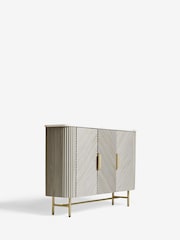 Light Grey Valencia Marble Mango Wood Slim Sideboard - Image 6 of 10