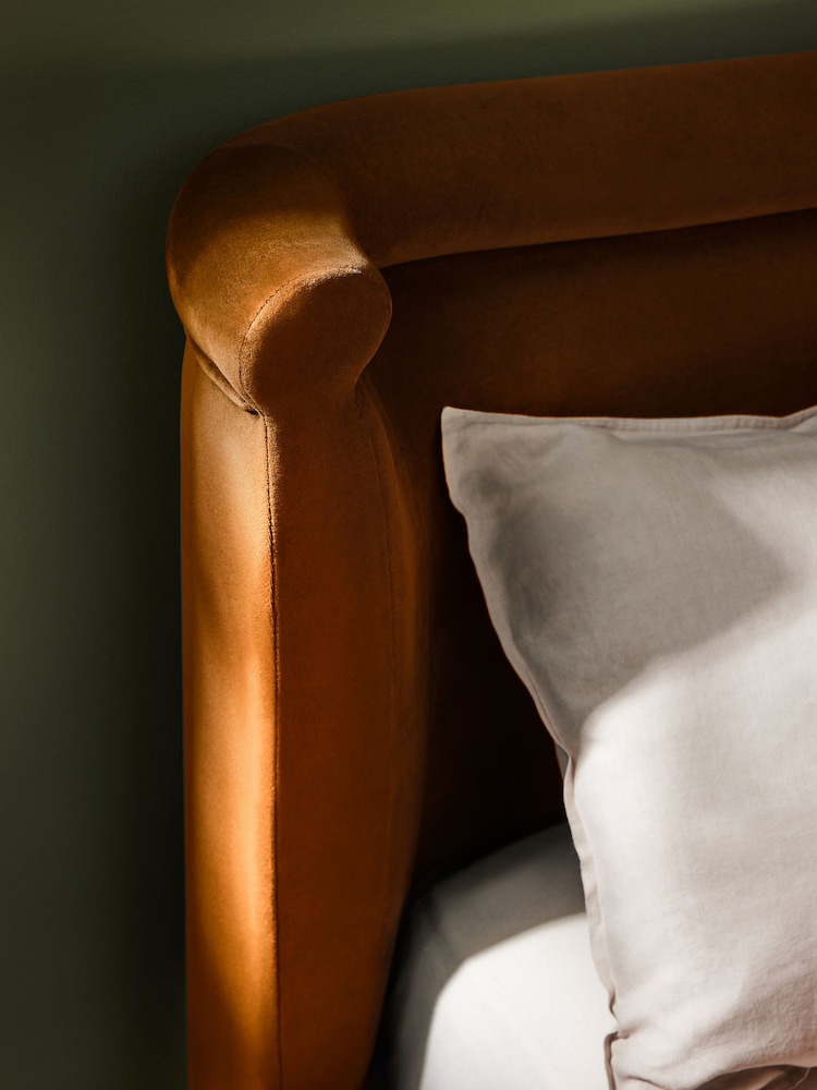 MADE.COM Orange Sawyer Bed in Velvet - Image 2 of 4