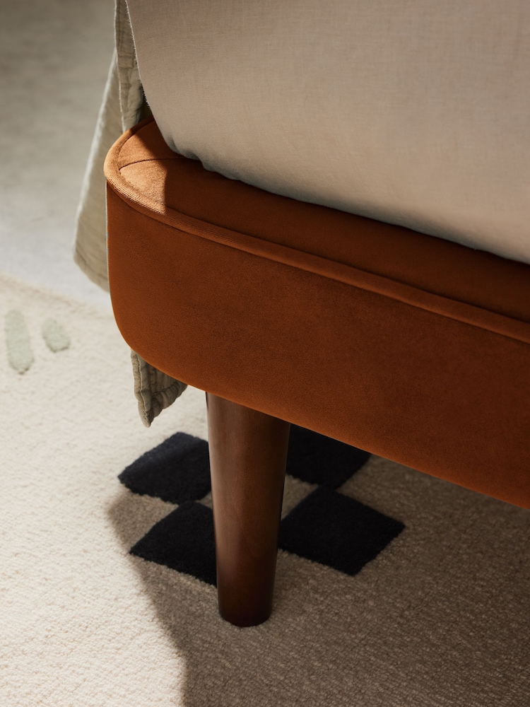 MADE.COM Orange Sawyer Bed in Velvet - Image 3 of 4
