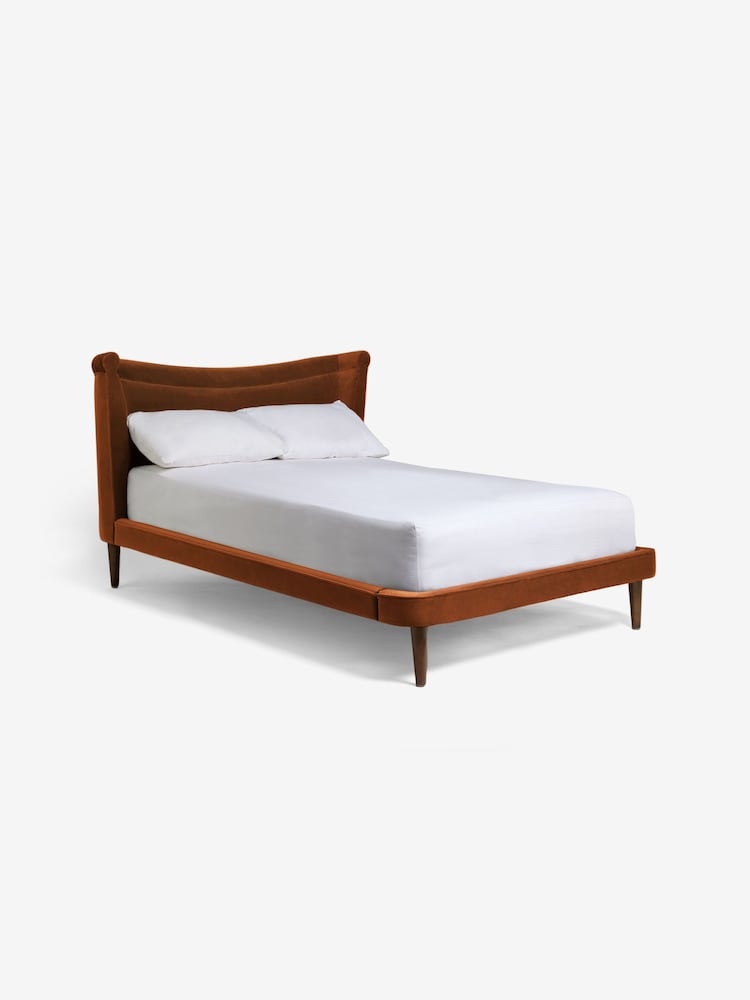 MADE.COM Orange Sawyer Bed in Velvet - Image 4 of 4