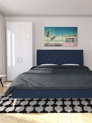 Novogratz Blue Her Majesty Linen Bed - Image 1 of 4