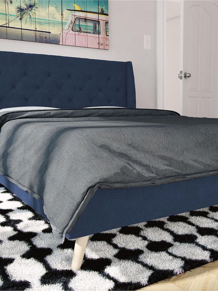 Novogratz Blue Her Majesty Linen Bed - Image 2 of 4