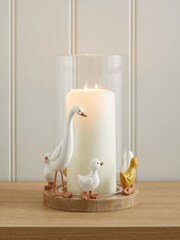 Natural Family of Ducks Hurricane Candle Holder - Image 1 of 2