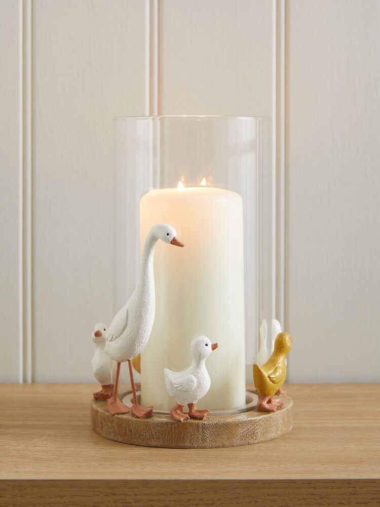 Natural Family of Ducks Hurricane Candle Holder - Image 1 of 2