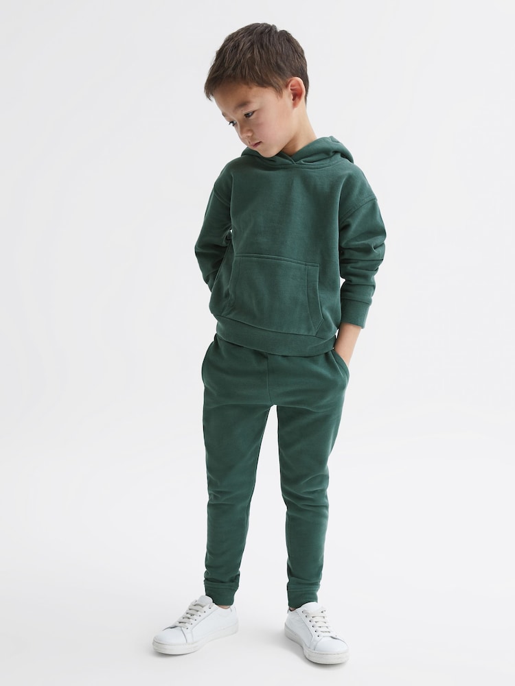 Reiss Midnight Green Ali Garment Dye Cotton Jersey Joggers - Image 1 of 7