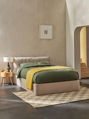 MADE.COM Oatmeal Harlow Ottoman Storage Bed Frame in Velvet - Image 1 of 4