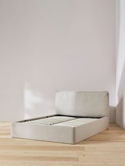 MADE.COM Oatmeal Harlow Ottoman Storage Bed Frame in Velvet - Image 4 of 4