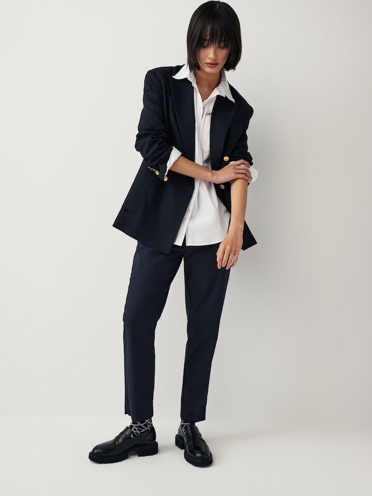 GANT Blue Slim Fit Slack Cigarette Trousers - Image 2 of 13