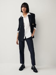 GANT Blue Slim Fit Slack Cigarette Trousers - Image 6 of 13