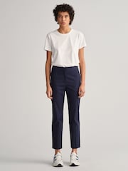 GANT Blue Slim Fit Slack Cigarette Trousers - Image 7 of 13