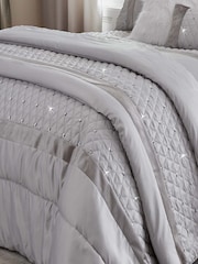 Catherine Lansfield Silver Sequin Cluster Bedspread - Image 2 of 3