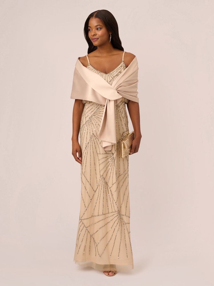 Adrianna Papell Cream Pull Thru Wrap Cover-Up - Image 1 of 4