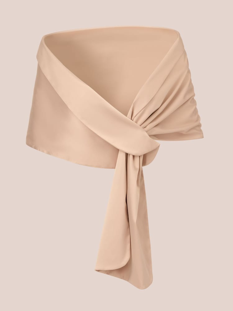 Adrianna Papell Cream Pull Thru Wrap Cover-Up - Image 4 of 4 Adrianna Papell Cream Pull Thru Wrap Cover-Up - Image 4 of 4