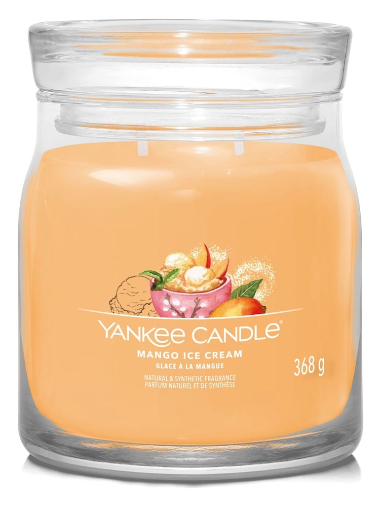 Yankee Candle Orange Signature Medium Jar Scented Candle Mango Ice Cream - Image 2 of 4