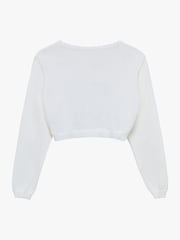 Trotters London White Sophie Cropped 100% Cotton Cardigan - Image 2 of 4