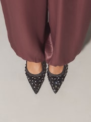 Negro - Zapatos de tacón en punta con tira trasera y malla Forever Comfort® - Imagen 2 de 10