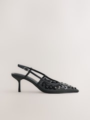 Negro - Zapatos de tacón en punta con tira trasera y malla Forever Comfort® - Imagen 7 de 10