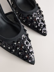 Negro - Zapatos de tacón en punta con tira trasera y malla Forever Comfort® - Imagen 8 de 10