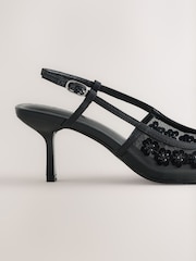 Negro - Zapatos de tacón en punta con tira trasera y malla Forever Comfort® - Imagen 9 de 10