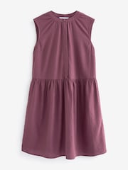 Purple Linen Blend Sleeveless Dress - Image 1 of 1