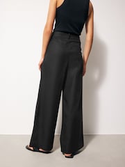 Schwarz - Elegante Hose mit weitem Bein aus Baumwollmix - Bild 4 von 7