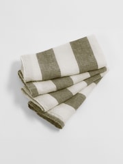 Secret Linen Store Green Cora Stripe Napkins - Image 3 of 3