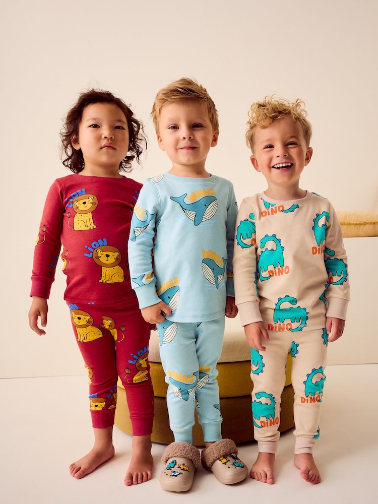 rdeča/modra/Neutralno Animal - 3 Pack mehek in prijeten na dotik Pižame (9mths-10yrs) - Slika 2 iz 9 rdeča/modra/Neutralno Animal - 3 Pack mehek in prijeten na dotik Pižame (9mths-10yrs) - Slika 2 iz 9