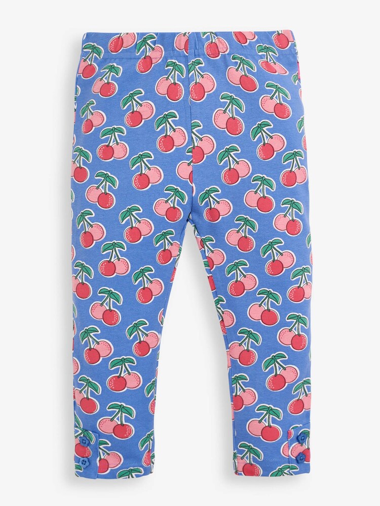 JoJo Maman Bébé Blue 2-Pack Girls' Cherry Print & Pink Leggings - Image 2 of 5