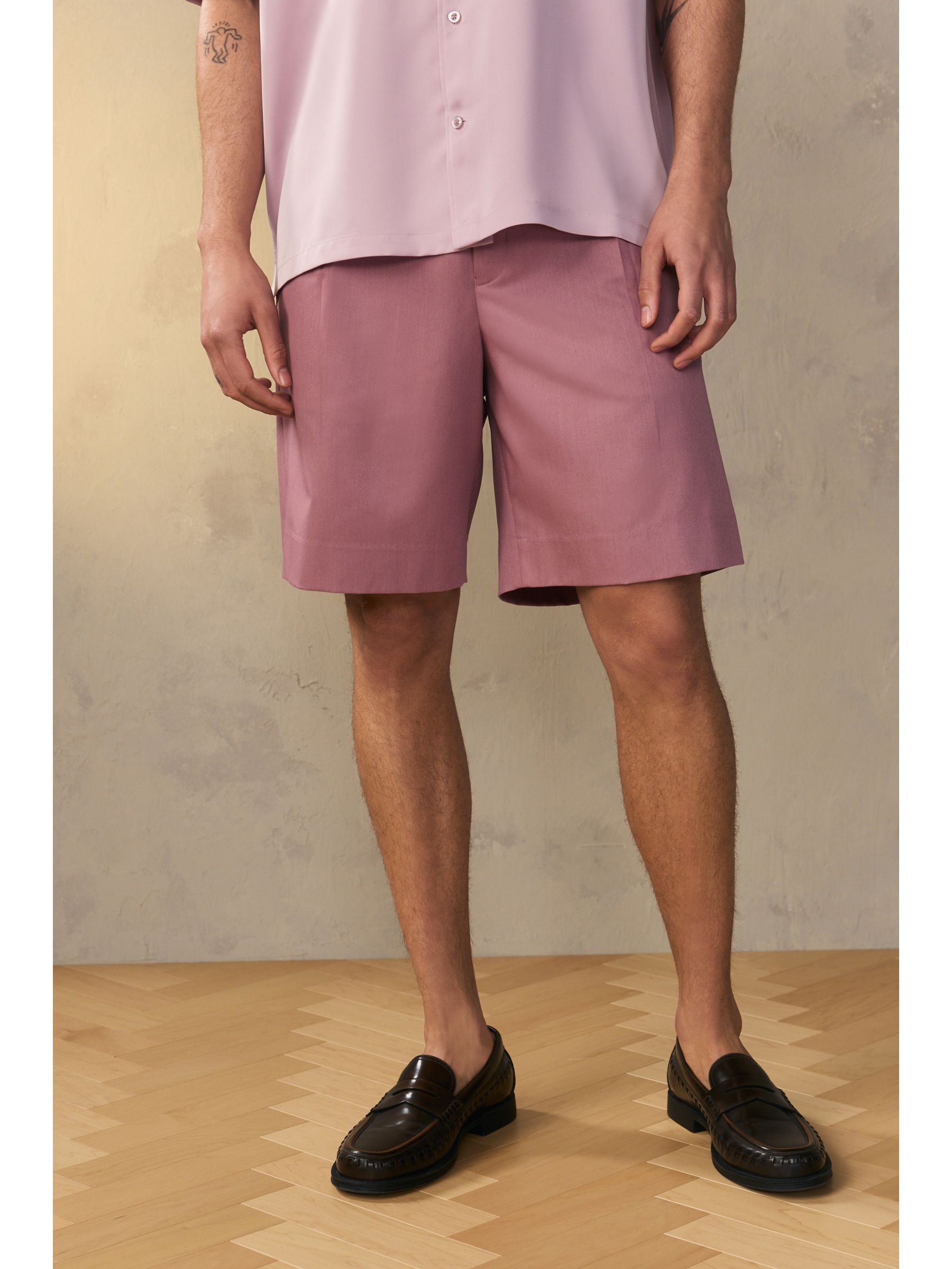 Buy Pink EDIT Slouchy Style Suit Shorts from Next Luxembourg