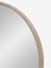 French Connection White Wash Mango Wood Round Mirror - Image 4 of 5