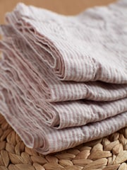 Secret Linen Store Vintage Rose Sid Stripe 100% Linen Stripe Napkin - Image 2 of 4