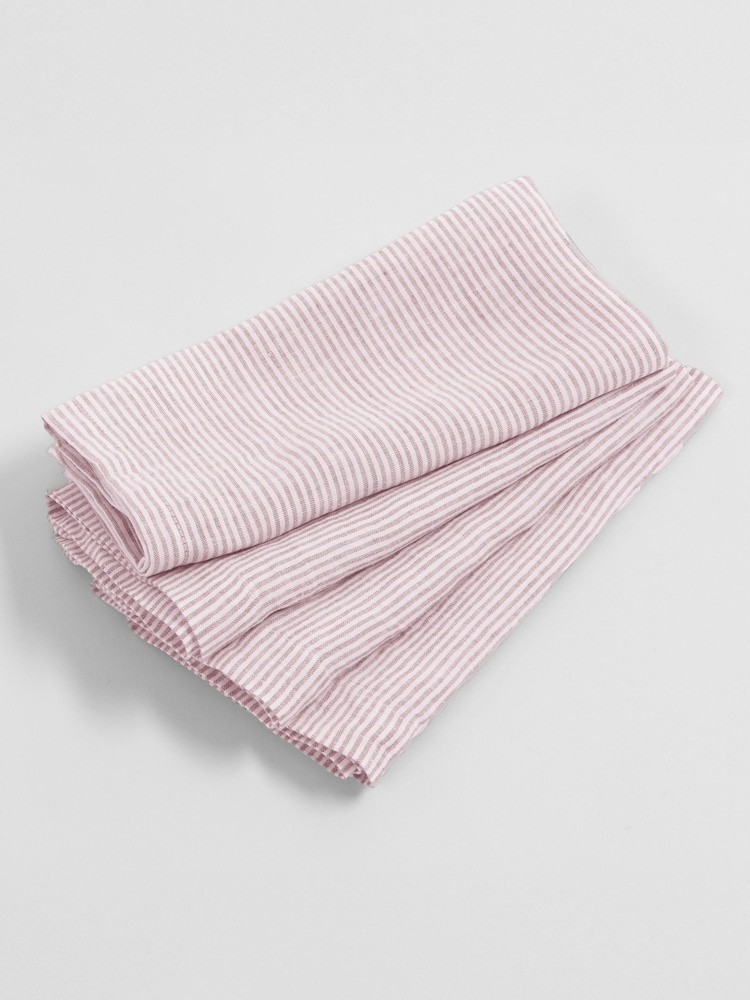 Secret Linen Store Vintage Rose Sid Stripe 100% Linen Stripe Napkin - Image 4 of 4 Secret Linen Store Vintage Rose Sid Stripe 100% Linen Stripe Napkin - Image 4 of 4