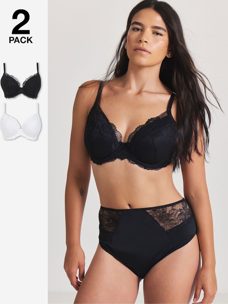 Simply Be Pretty Secrets Padded Plunge Wired Bras 2 Pack - Imagen 1 de 4 Simply Be Pretty Secrets Padded Plunge Wired Bras 2 Pack - Imagen 1 de 4