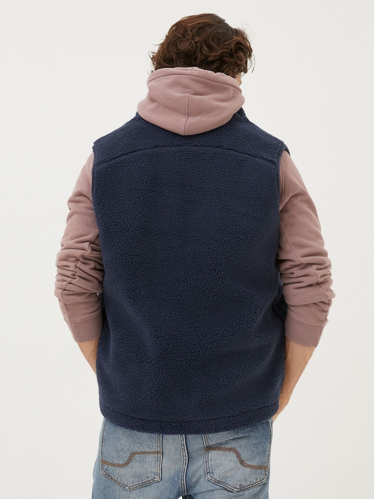 FatFace Blue Fleece Gilet - Image 2 of 5