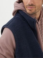 FatFace Blue Fleece Gilet - Image 4 of 5