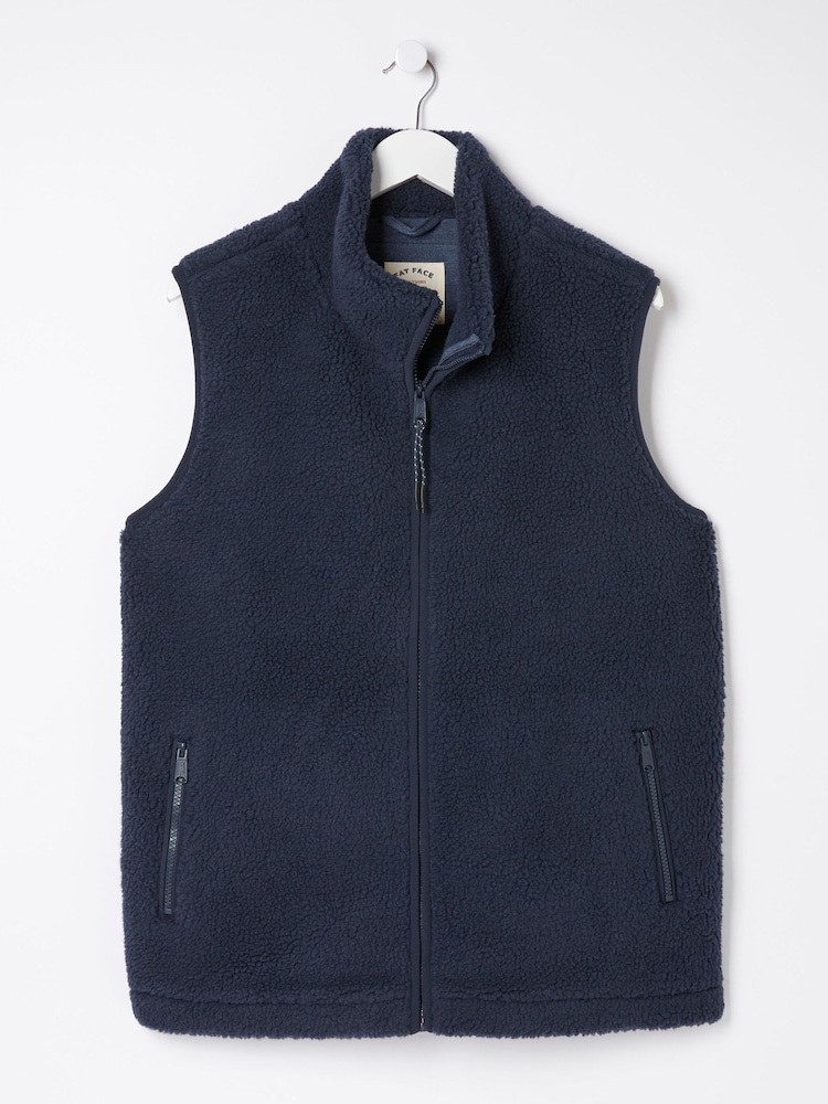 FatFace Blue Fleece Gilet - Image 5 of 5