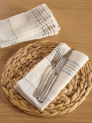 Secret Linen Store Cream Sophie Stripe Napkin - Image 1 of 3