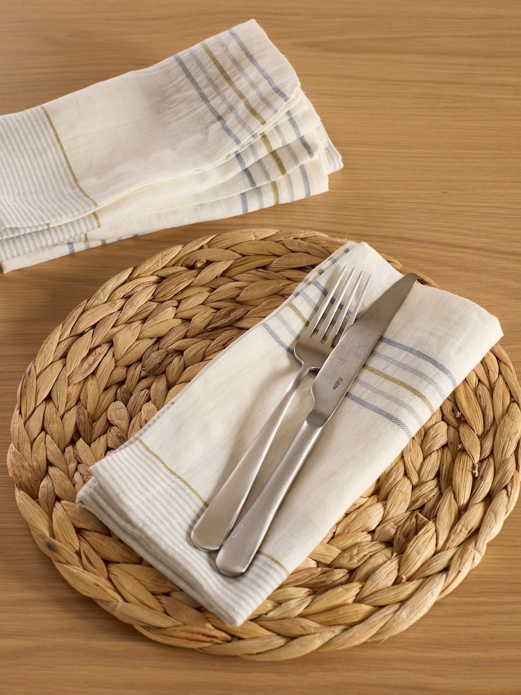 Secret Linen Store Cream Sophie Stripe Napkin - Image 1 of 3 Secret Linen Store Cream Sophie Stripe Napkin - Image 1 of 3