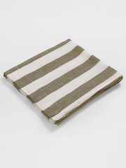 Secret Linen Store Green Cora Stripe Rectangle Tablecloth - Image 3 of 3