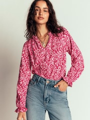 Vermelho - Boden Pia Ruffle Trim Top - Imagem 3 de 5