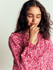 Vermelho - Boden Pia Ruffle Trim Top - Imagem 4 de 5