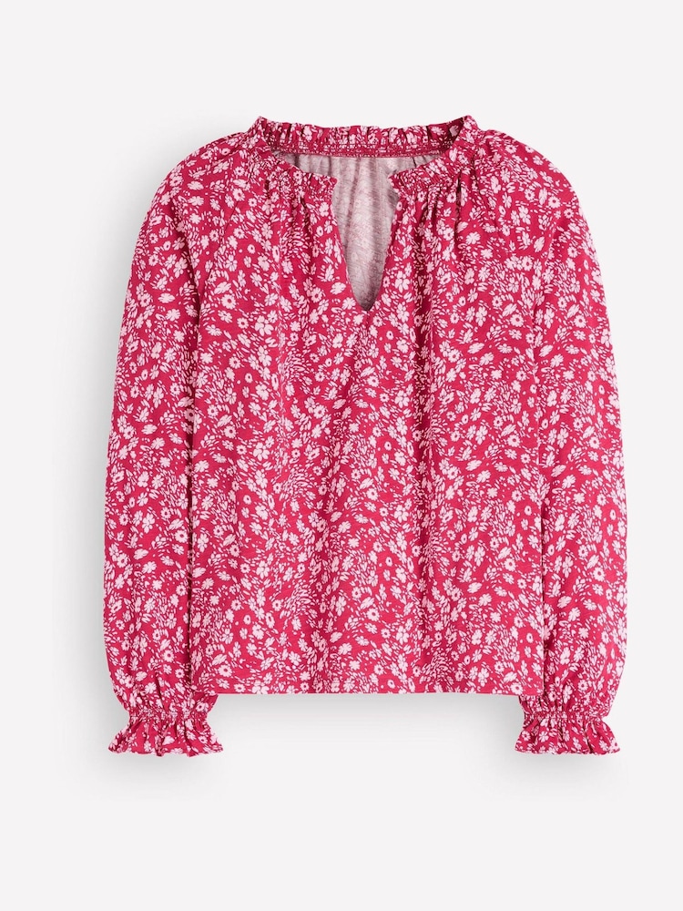 Vermelho - Boden Pia Ruffle Trim Top - Imagem 5 de 5