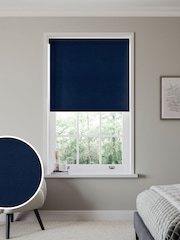 Navy Blue Hollis Made to Measure Roller Blind - Image 1 of 6